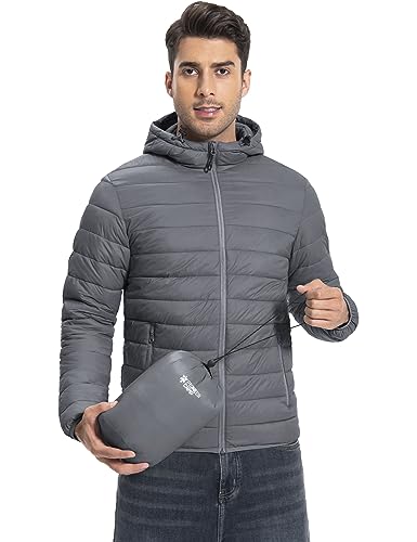 Pioneer Camp Herren Steppjacke Leichte Daunenjacken Winterjacke Übergangsjacke Outdoorjacke mit Kapuze und 6 Taschen Grau XL Pioneer Camp Herren Steppjacke Leichte Daunenjacken Winterjacke Übergangsjacke Outdoorjacke mit Kapuze und 6 Taschen Grau XL