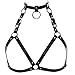 Women's Punk Waist Belt Body Chain Faux Leather Harness Adjustable with Buckles and O-Rings