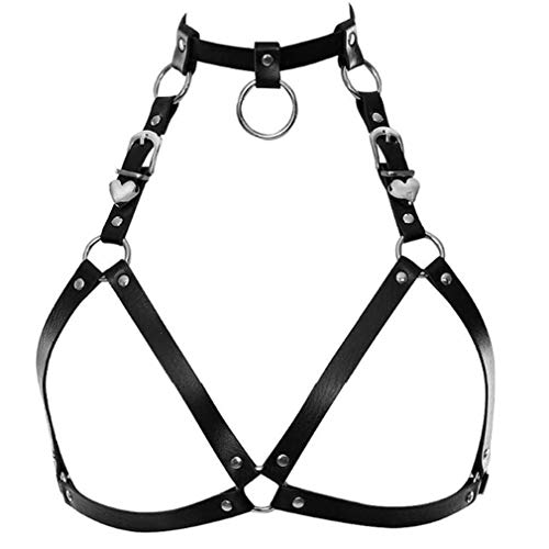 Women's Punk Waist Belt Body Chain Faux Leather Harness Adjustable with Buckles