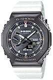 Casio GBM-2100 - Reloj de pulsera solar resistente, cubierta de metal, Bluetooth incluido, plástico de biomasa, Color limitado: blanco/negro, Tipo de pulsera: