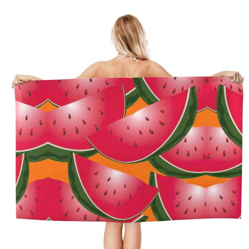 Serviette de bain microfibre pastèque anti humidité et compacte