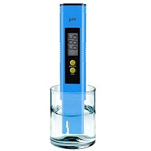 PH Meter for Water Hydroponics Digital PH Tester Pen 0.01 High Accuracy Pocket Size with 0-14 PH Measurement Range for Household Drinking, Pool and Aquarium 1, Blue, Normal