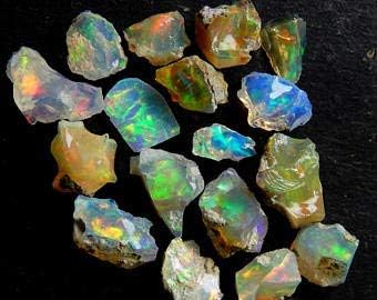 Amazing Quality Natural Ethiopian Opal Rough Lot 1 Piece (1.00ct,3.00ct,5.00ct,) Amazing Multi Fire Welo Fire Opal Rough Untreated Rough Raw Gemstone, Black Opal Rough (mix fire 5 carat)