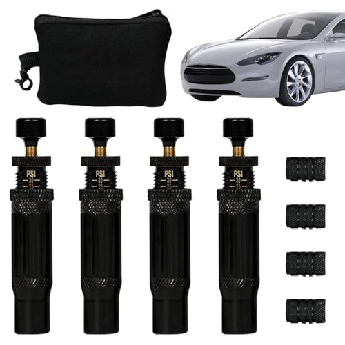 Desinflador de neumáticos rápido, accesorios todoterreno para desinflador de neumáticos - deflector de neumáticos ajustable, (10-30 PSI) herramienta de inflado de tornillo 4x4 4 piezas apagado