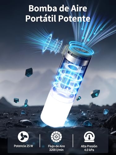 Miniatura 3 de K Kasonic Bomba Eléctrica De Aire Con Linterna De Camping, Bombas De Camping Para Desinflar, Bombas Para Camas Inflables Para Flotadores De Piscina, Bomba Portátil Para Viajes Al Aire Libre