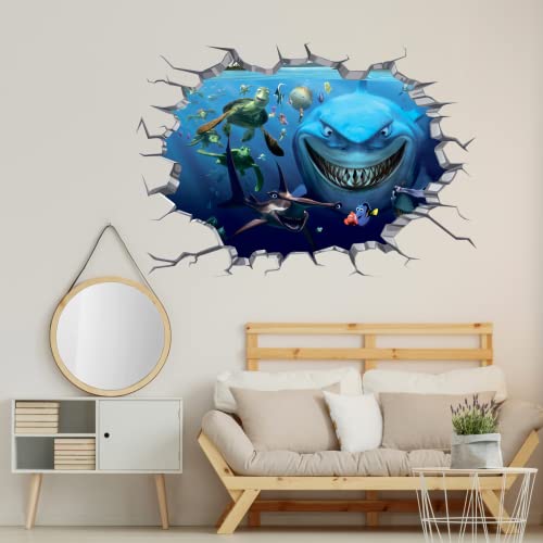 Cartoon Wall Decals Realistic Watercolor Animal Seaworld Wall Stickers Self-Adhesive Vinyl Wall Decor For Kid Nursery Bathroom Bedroom Living Room Party Gift Supplies (15.7"X23.6") #TOP1