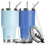 koodee 30 oz Insulated Tumbler 2 Pack Stainless Steel Double Wall Tumbler Coffee Travel Mug with Lid