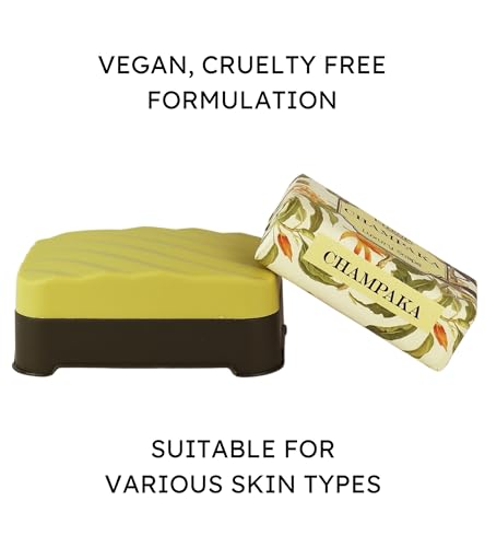 Image of Eternia Champaka Soap Bar Face & Body Cleanser with Waterproof Shower Radio | Luxury Bath Combo for Deep Cleansing, Floral Fragrance & Soft Radiant Skin