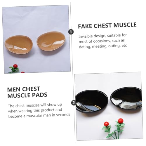 Men S Silicone Chest Muscle Pads - Self Adhesive Invisible Chest Stickers for Enhanced Appearance Reusable Fake Muscle Cushions 2 Pairs2