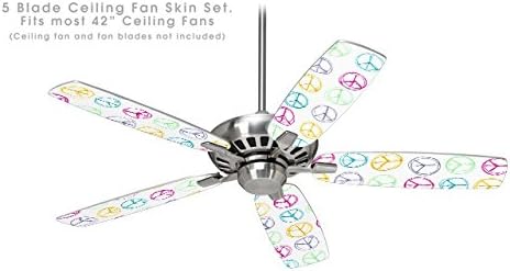Kearas Peace Signs - Ceiling Fan Skin Kit fits most 42 inch fans (FAN and BLADES SOLD SEPARATELY)