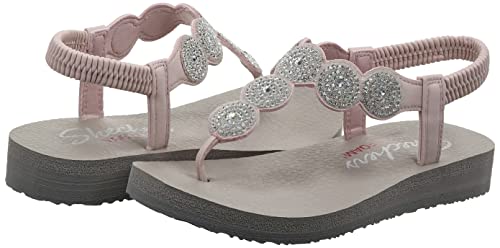 Skechers Women's Meditation-Stars & Sparkle-Circular Rhinestone Slingback Thong Flip-Flop, Light Pink, 7 M Us #TOP6