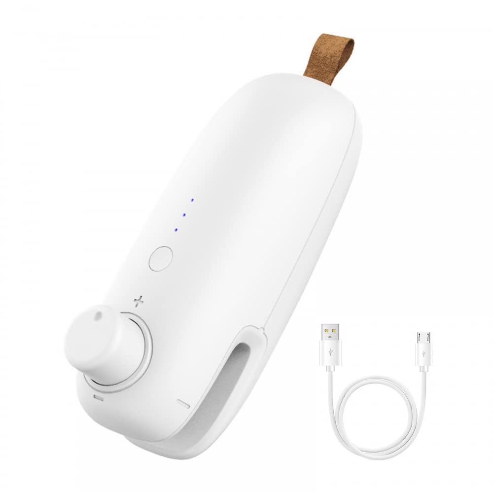 DONGKER Mini Scelleur,Scellant sous Vide Thermique Rechargeable par USB 2 en 1 Machine de Scellage Portable pour Sacs À Puces Sac en Plastique de Stockage de Nourriture