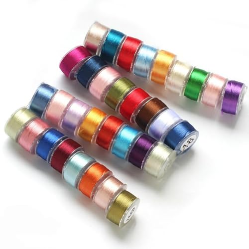 TMTGTS Lot de 33 rouleaux de fil à broder en soie de mûrier - Fil de soie naturel à tricoter à la main - Fil à broder - Fil à broder en soie - Bobines de fil...