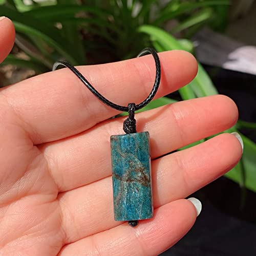 天然石ペンダントクリスタルネックレス長方形カイヤナイトアメジストピンククォーツ振り子ジュエリーネックレス,Kyanite