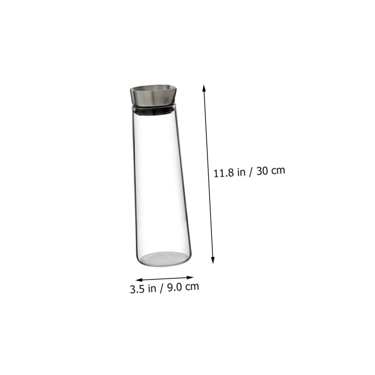 Kaltwasserkrug 1l aus Glas mit Dichtem Deckel für Haushalt | Klassische, Elegante Form, für Büro und Wohnzimmer, Transparentes Design, Große Füllmenge