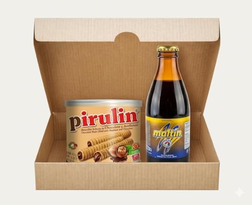 Set productos venezolanos: Maltín Polar (1 x 270 ml) y Pirulín (1 x 300 gr)