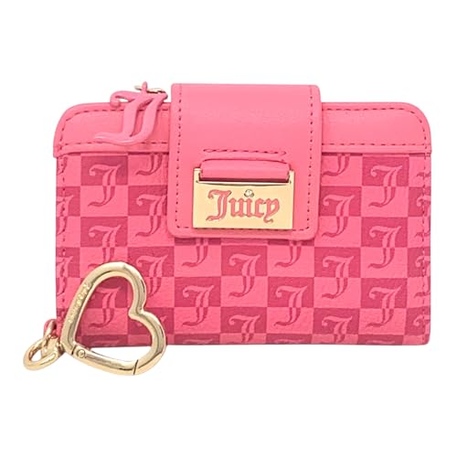 Juicy Couture Women's Tab Card Case Wallet with Keyring (Pink Lemonade)