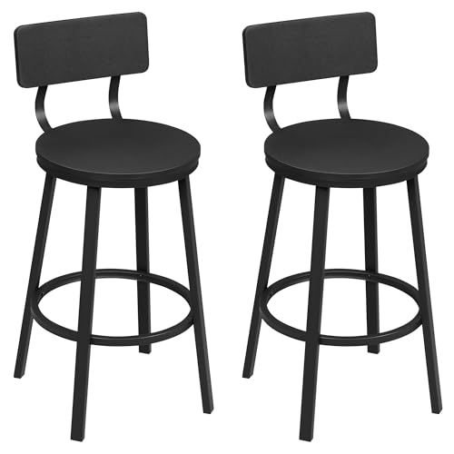 Taburetes Altos de Cocina Negro Respaldo Marca WOLTU