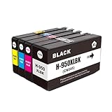 Haute définition. DUAEANXI Cartouche d\'encre 950XL 951XL for HP950 Officejet Pro 8100 8600 8610 8615 8620 8630 8640 8625 8660 8680 251dw 276d(1SET(KCMY))