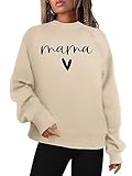 Dressmine Womens Casual Long Sleeve Mothers Day Shirt Crewneck Sweatshirt Mama Shirts Pullover Sweat