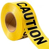 Premium Yellow Caution Tape • 3 inch x 1000 feet • Bright Yellow w/Bold Black Text • 3
