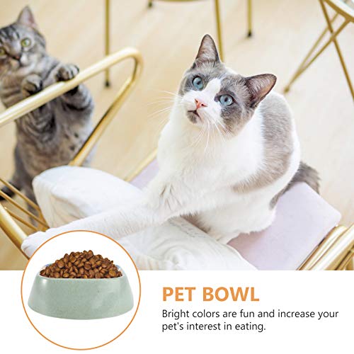 Tigela de fibra de bambu para animais de estimação e tigela de comida para cães (estilo de cor aleat
