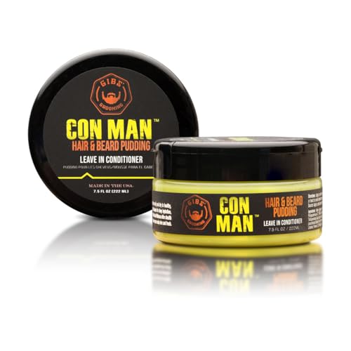 GIBS Con Man Hair & Beard Pudding - Leave In Conditioner - Curl Definer - Moisturizer