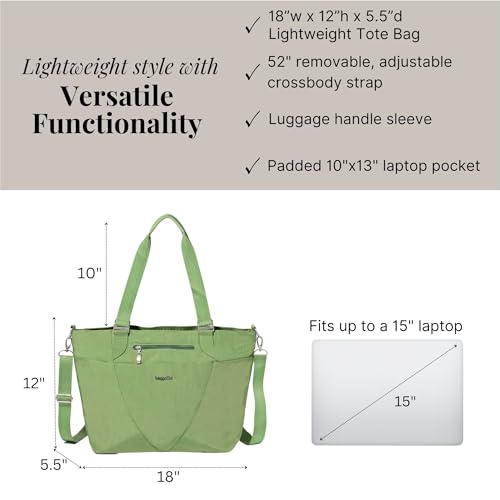 Image of Baggallini Avenue Tote - 12x18 Laptop Tote Bag for Women - Lightweight Work Travel Carry On Bag
