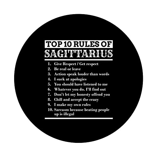 Sagittarius Horoscope Zodiac Astrological Lover Sign Gift PopSockets Swappable PopGrip, Black - Image 3