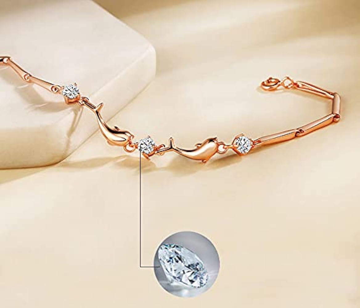 K18WG & ピンク系ゴールド✨イルカ付き✨ブレスレット✨イルカ可愛いブレス✨ K18WG & ピンク系ゴールド✨イルカ付き✨ブレスレット✨イルカ可愛い