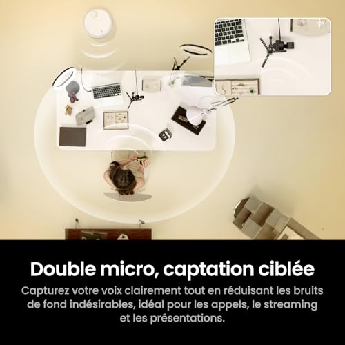 Insta360 Link 2C Pro – Webcam 4K pour PC/Mac, capteur 1/1,3”, Basse lumière, Cadrage Auto, HDR, micros directionnels, réduction de Bruit, Compatible Stream Deck, Zoom, Teams – Image 4