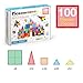 PicassoTiles 100 Piece Set 100pcs Magnet Building Tiles Clear Magnetic 3D Blocks Construction Playboards, Creativity Beyond Imagination, Inspirational, Recreational, Educational Conventional