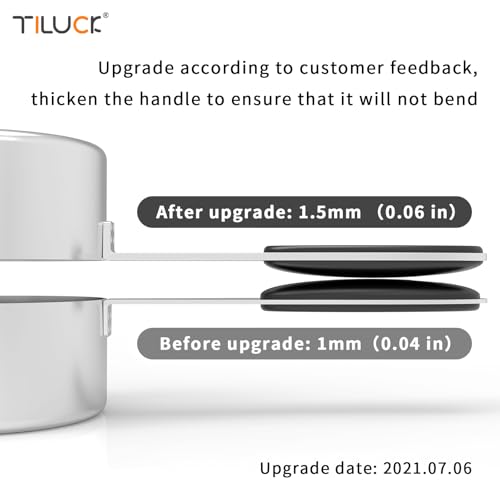TILUCK Stainless Steel Measuring Cups and Spoons Set with Silicone Handle – Nesting Design for Space-Saving, Heavy Duty & Dishwasher Safe for Dry/Liquid Ingredients, Cooking & Baking (12) — view 2