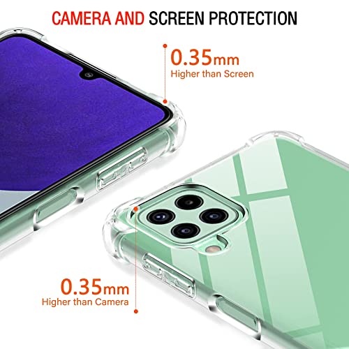 Image of Lustree Back Cover Transparent Case Compatible with Samsung Galaxy M32 4G | Clear + TPU Case with 4 Corner Air Cushion Protection & Camera Protection | Slim& Stylus Cover