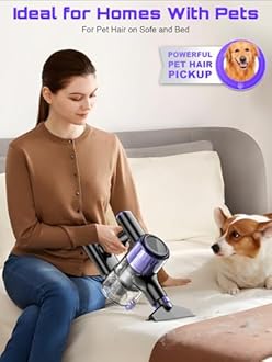 OIRFND Cordless Vacuum Cleaner, 10 in 1 Stick Vacuum with Powerful Suction, Hose, Green LED Light, Anti-Tangle Brush, Lightweight Rechargeable Vacuum Cleaner for Home, Hardwood Floors, Carpets