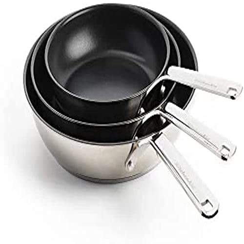KitchenAid Juego de sartenes antiadherentes de cerámica sin PFAS, 20 cm, 24 cm y 28 cm,...