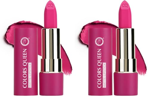 Image of Colors Queen Lippie Creamy Matte Lipstick | Single Swipe Application, Long Lasting | Highly Pigmented, Lightweight Lipstick for Women Infused with Jojoba Oil and Vitamin E (02 - Maple Magenta, 5g)