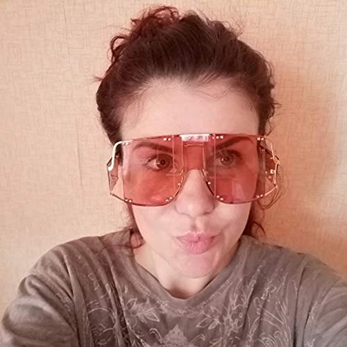 Image of COTIA /Fashion Square Sunglasses Women New Oversized Mirror Men Shades Glasses Luxury Brand Metal Rivet Fashion Female Eyewear