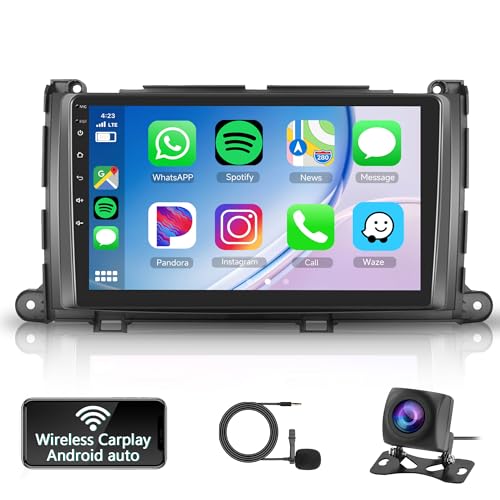 2G 64G Android Car Stereo for Toyota Sienna 2011-2014 with Wireless Carplay Android Auto, Rimoody 9...
