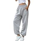 HeSaYep Women's High Waisted Sweatpants Workout Active Joggers Pants Baggy Lounge Bottoms