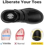 FitVille Extra Wide Men Walking Shoes Wide Dress Sneakers Hook and Loop Comfortable Leather Shoes for Men Orthopedic Diabetic Shoes for Edema and Swollen Feet