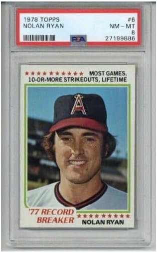 1978 TOPPS #6 NOLAN RYAN BASEBALL CARD ANGELS PSA 8 NICELY CENTERED LOW POP RARE