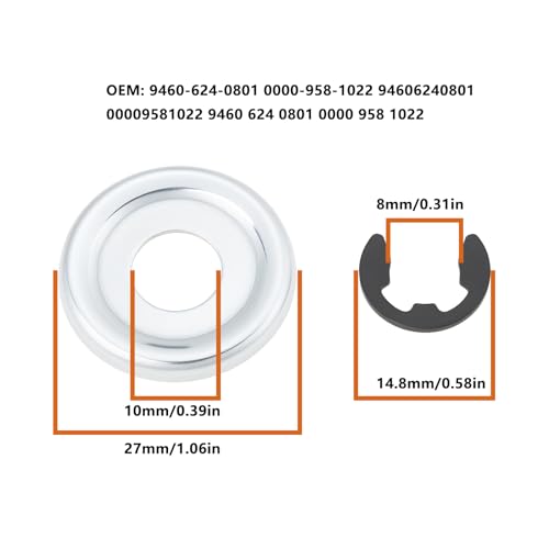 AS Axis Spindleon 4 Paar Kettenradscheiben E-Typ Sicherungsringe 9460-624-0801 0000-958-1022 Kompatibel mit STIHL 044 046 066 MS440 MS460 Kettensägen