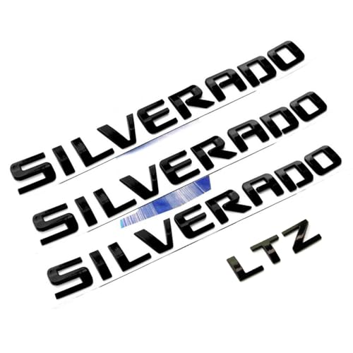 Image of Yoaoo 4pack OEM Nameplate with LTZ Emblem 3D Badge Replacement for Silverado 1500 2500Hd 3500Hd Series 1999-2018 Gloss Black
