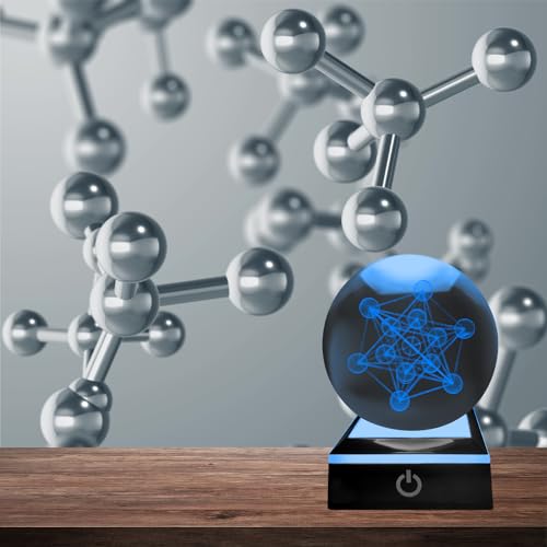 Lampe de nuit boule de cristal 3D Cube Métatron et veilleuse LED - 7
