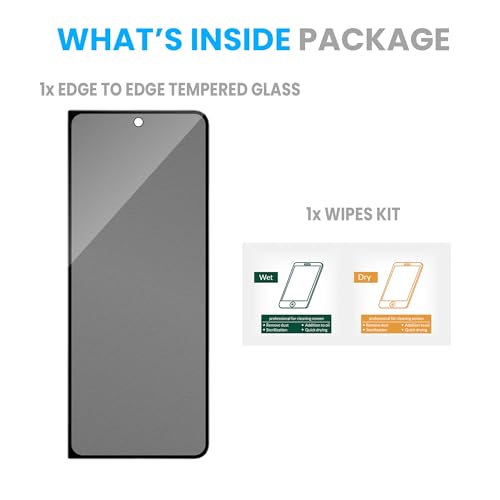 Image of ArmourPro Matte Privacy Tempered Glass for Samsung Galaxy Z Fold 4 - Anti Spy Anti Glare Screen Protector, 9H Scratch Resistant, Smooth Touch, Full Coverage