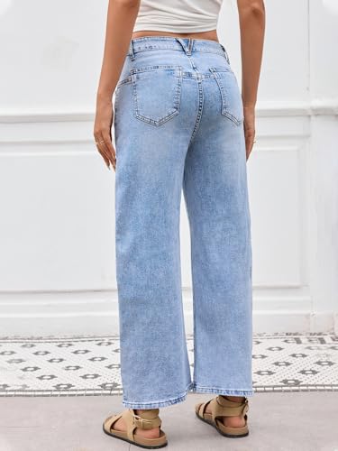 PEIHOT Mid Rise Barrel Jeans for Women Trendy Boyfriend Stretchy Baggy Cropped Denim Pants with Pockets - image 3
