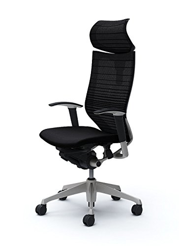 オカムラ デスクチェア オフィスチェア バロン 可動ヘッドレスト 可動肘 座クッション ブラック CP81DR-FGR1