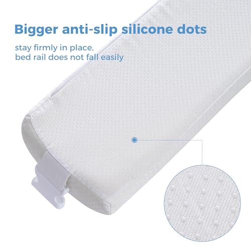 Image of YIHATA Bed Bumpers for Toddlers 2 Pack Bed Rail for Toddlers with Adjustable Straps Foam Safety Bed Guard Rail for Kids with Non-Slip Water Resistant and Washable Cover Bed Bumper for Twin, Queen,King