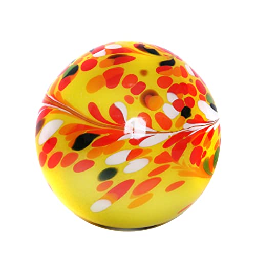 CRISTALICA Gartenskulptur Glaskugel 18 cm Gartendekoration gelb...